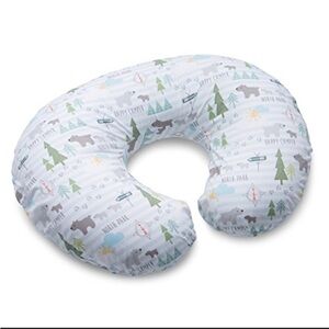 Boppy pillow cover. Blue woodland Bears, happy camper design.